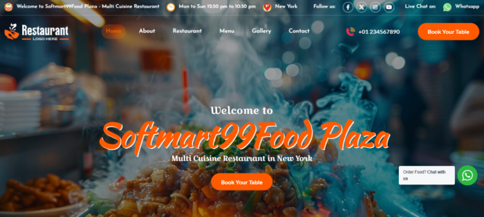 FoodFeast – OnePage Restaurant Website